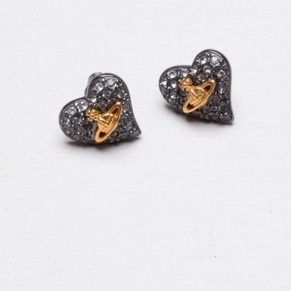 Vivienne Westwood Diamante Heart Earrings 85$